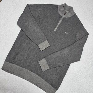 Vineyard Vines Wool Blend Sweater Mens Large Gray Hamilton 1/2 Zip Pullover Golf